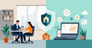 Ilustração comparando consultoria patrimonial personalizada e automatizada