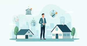 Ilustração de empresário protegendo patrimônio com holding e seguro jurídico