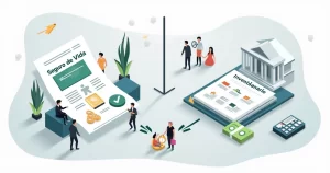 Ilustração de contrato de seguro de vida separado de documentos de herança e inventário