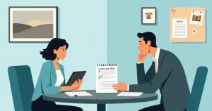 Equipe de RH oferecendo suporte a colaborador enlutado ao formalizar licença por óbito