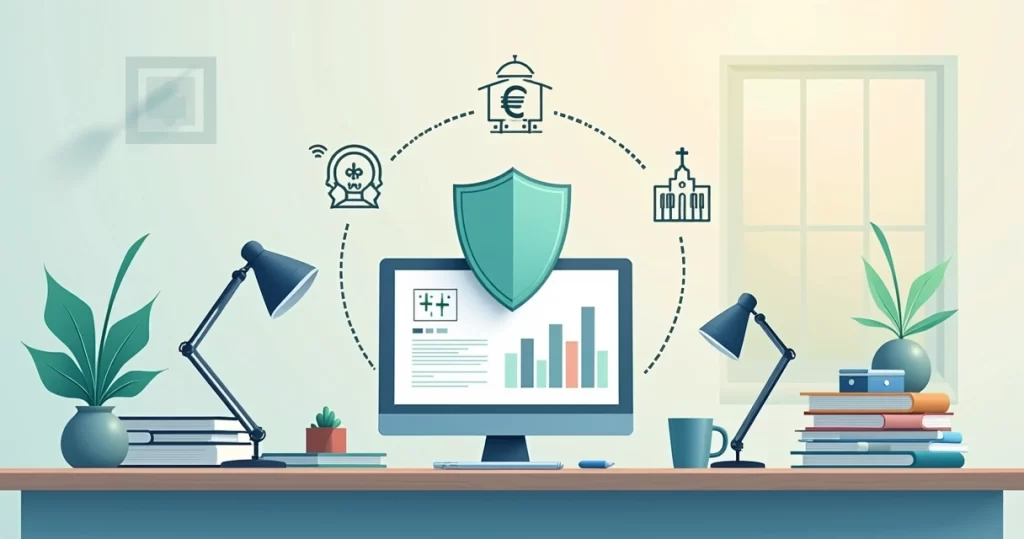 Ilustração abstrata mostrando planejamento financeiro ligado a serviços funerários