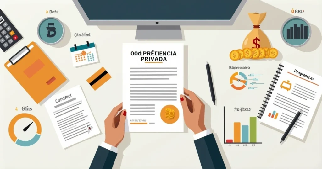 Infográfico de resgate de previdência privada com etapas e gráficos em destaque