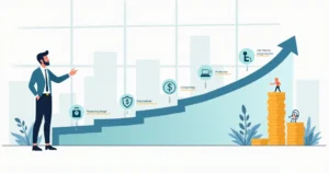 Profissional de alta renda analisando linha do tempo de seguro de vida resgatável