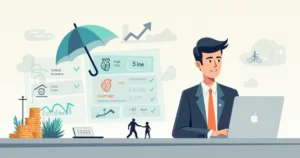 Profissional analisando custos de seguro doenças graves em painel com gráficos e valores