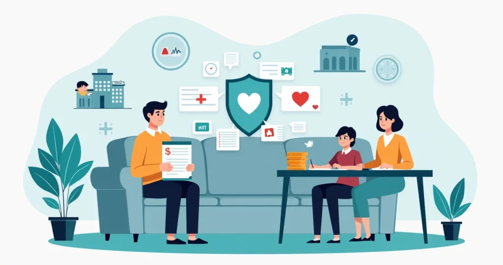 Família de alta renda recebendo apoio financeiro durante tratamento de doença grave